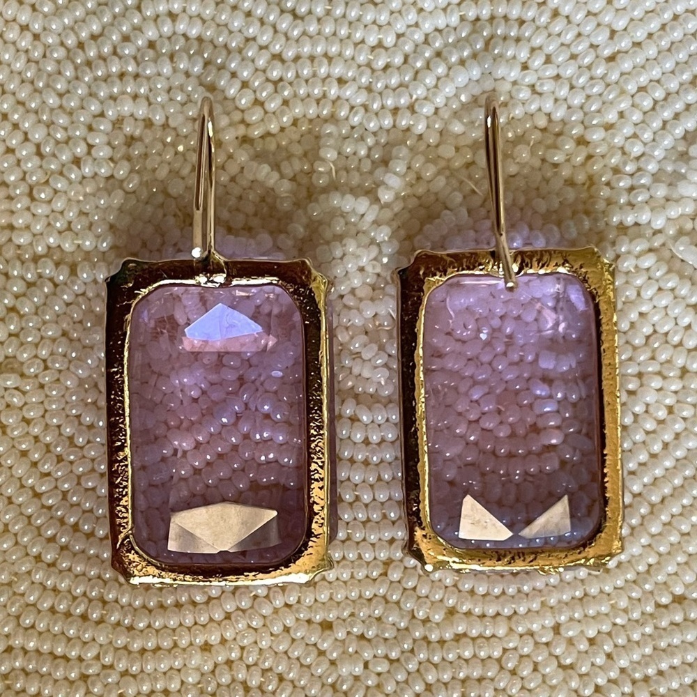 ✨Anthropologie Cecily Periwinkle Gemstone Earrings - Picture 9 of 11